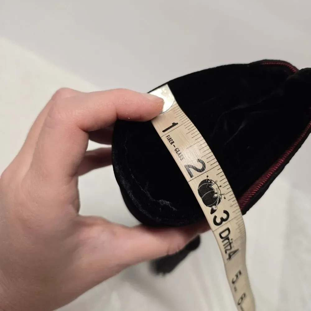 The Limited Velvet Velour Black Evening Clutch Wristlet With Beaded Tassel